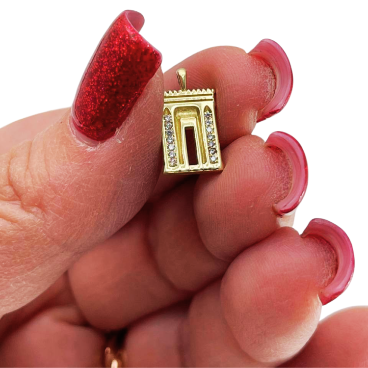 Diamond Jerusalem Temple Necklace in 14K Gold