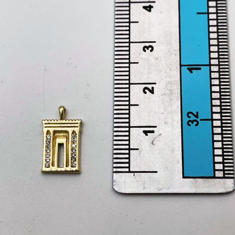 Diamond Jerusalem Temple Necklace in 14K Gold