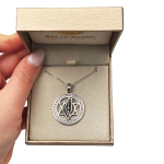 Am Israel Chai, Star of David and Israel Map Silver Kabbalah Necklace with Zircons