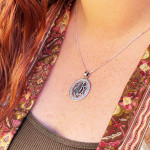 Am Israel Chai, Star of David and Israel Map Silver Kabbalah Necklace with Zircons