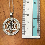 Am Israel Chai, Star of David and Israel Map Silver Kabbalah Necklace with Zircons