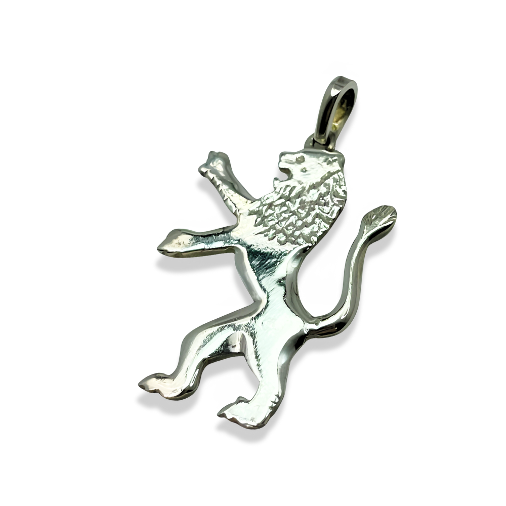 Rising Lion of Judah Pendant in Sterling Silver