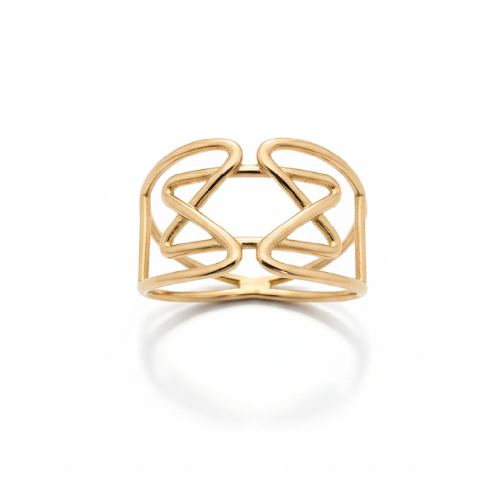 Modern Star of David Ring in 14K Gold