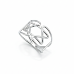 Modern Star of David Ring in 14K White Gold