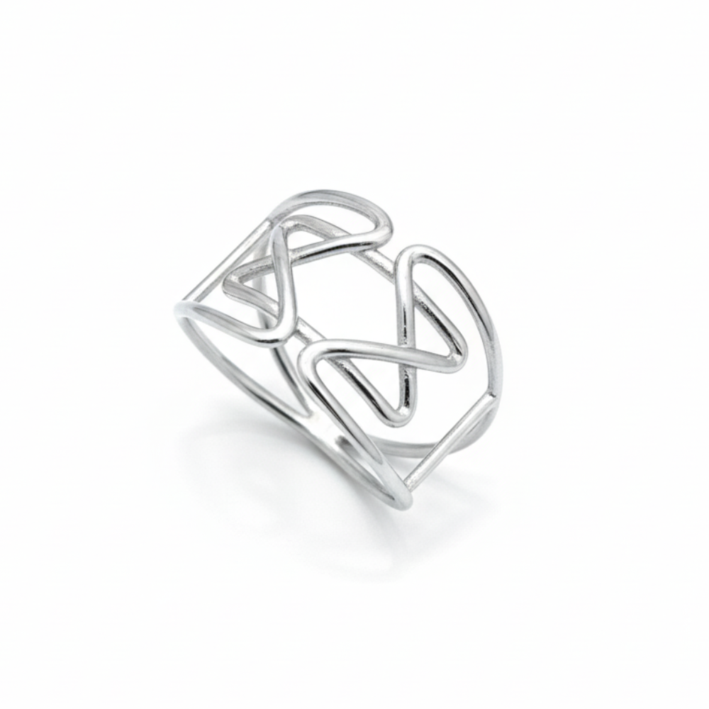 Modern Star of David Ring in 14K White Gold